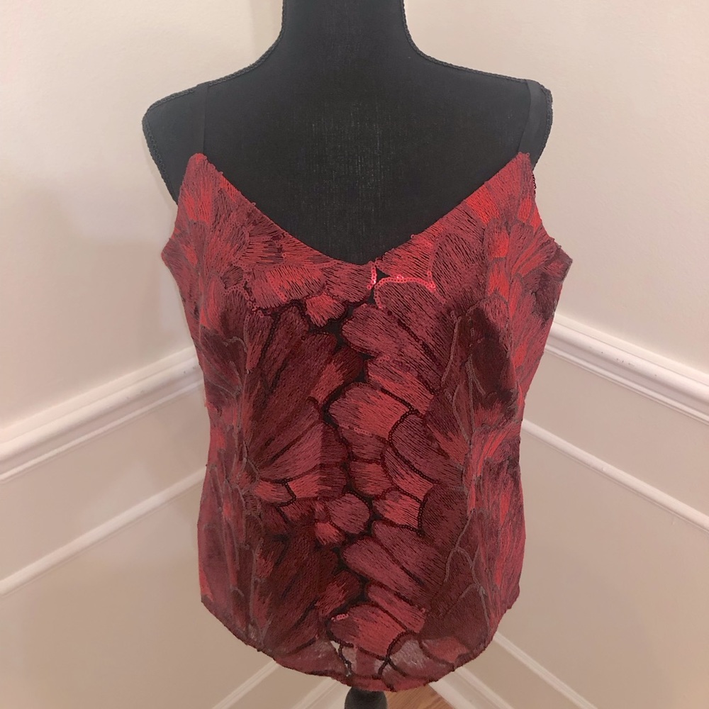 Red sparkly sequin top